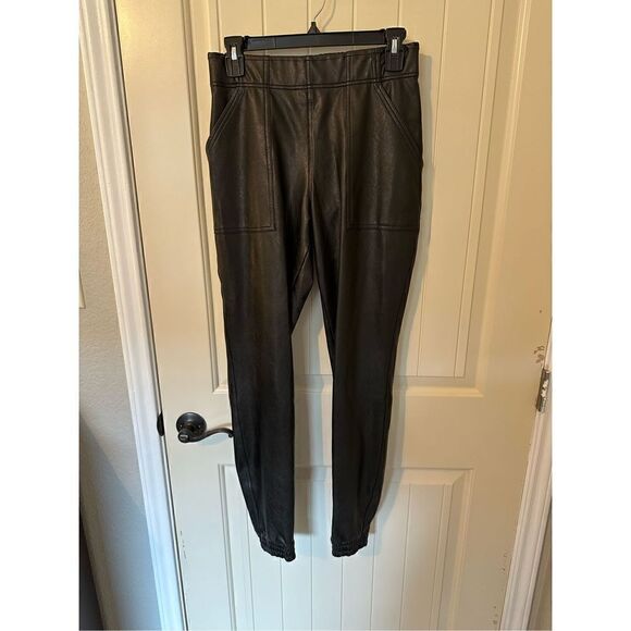 SPANX Pants - Spanx Leather Jogger Pull On Black Women’s Pants Size S